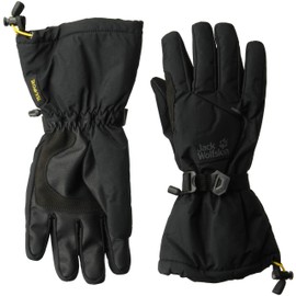 Jack Wolfskin Texapore Exolight Waterproof Insulated Ski with Gauntlet Gloves, Black, X-Large