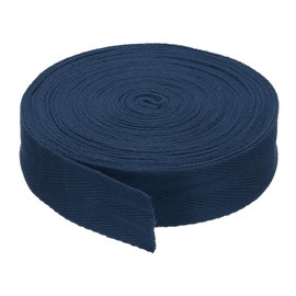 PATIKIL 1"/2.5cm Cotton Twill Tape 10 Yards Cotton Ribbon Bias Binding Tape Herringbone Webbing Trim for Sewing Gift Wrapping Craft DIY Navy Blue