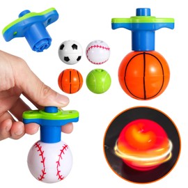 10Pack LED Light Up Spinner Tops Launcher with Gyroscope Motion Colorful Flashing Toys Novelty Bulk Goodie Bag Fillers Gifts Stuffers for Birthday Party Favors