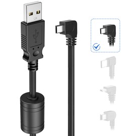 Gonifeto Dash Cam Power Cord,(6Ft Micro USB) Pure Copper Thicker Dashcam Charger Cable,90 Degree Mirror Camera Charging Cable with Magnetic Ring,Micro USB Dashcams Replacement Power Adapter Wire