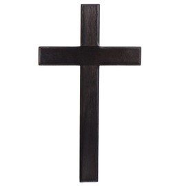 11 Inch Wall Mounted Jesus Cross Rustic Wooden Crucifix for Christian Decor Black Holy Jesus Cross for Weddings Party Meditation