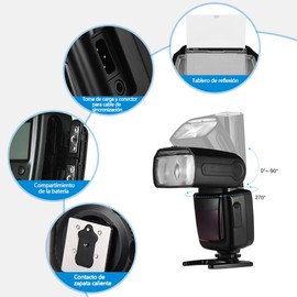 Cámara Flash Inalámbrica Universal Pantalla LCD Flash Speedlite GN33 Compatible con Canon/Nikon/Sony/Olympus/Pentax con Cámaras DSLR Etc