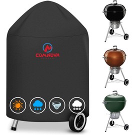 Comnova Charcoal Kettle Grill Cover - 600D BBQ Cover for Weber 22 Inch Charcoal Grill, Heavy Duty & Waterproof Covers for Weber 22 Inch Master Touch Charcoal Grill, Original Kettle Grill and More