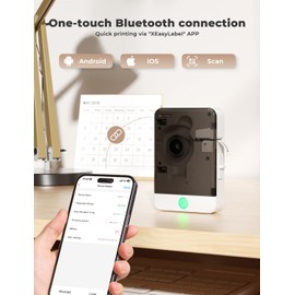 YOHOOLYO Label Maker Machine Label Printer, Portable Bluetooth Handheld Thermal Sticker Printer, Wireless Mini for Android and iOS, Includes 1 Roll of Label Tape, for Home, Office, and Organizing