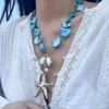 DEFOLUX Starfish Shell Necklaces Trendy Summer Colorful Boho Seashell Pendant