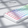 Pudding Keycaps, White PBT Keycaps 100 Percent Keyboard 130 Keys,