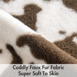 Woaboy Pack of 2 Luxury Faux Fur Throw Pillow Covers Cowhide Decorative Soft Fluffy Plush Couch Throws Brindle Cushion Covers for Couch Living Room Sofa Bedroom 20x20 Inch，Coffee