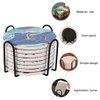 Black Iron Coaster Holder Metal Storage Rack Coasters Shelf for