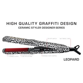 Red by Kiss 1" Designer Series Ceramic Styler Flat Iron – 450°F Max Heat, Variable Heat Control, 1 Inch Flat Iron for Soft & Silky Hair, 360° Swivel Cord, Frizz-Free, Professional Styling Tool