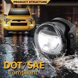 LED Fog Lights Lamp Assembly Compatible with Toyota Camry 2007-2013