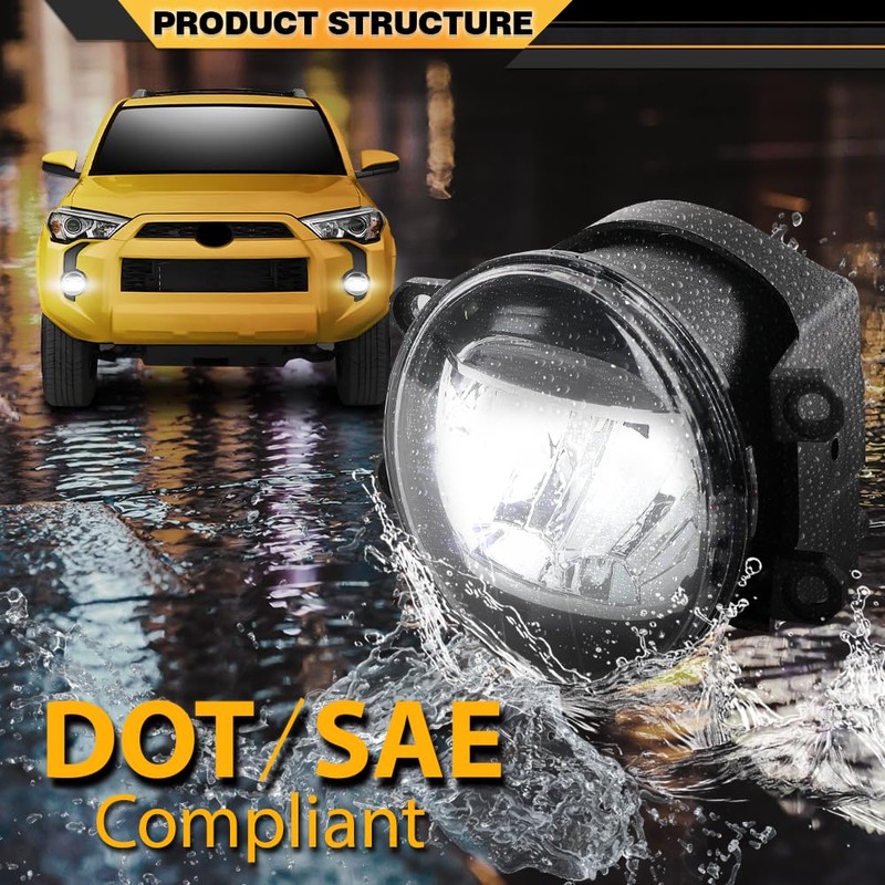 LED Fog Lights Lamp Assembly Compatible with Toyota Camry 2007-2013