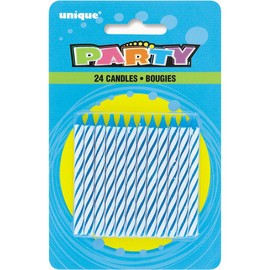 Unique Stripes Party Candles, 2.5", Blue