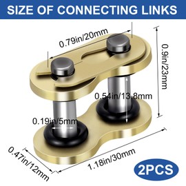 SmallCat 2 Pack #520 Roller Chain Connecting Link, Metal Heavy Duty Chain Links, Master Connector Link for Motorcycles Bikes