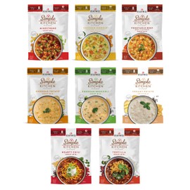 READYWISE - Simple Kitchen, Soup Sampler, Variety Pack, 8 Servings Per Pouch, Soup Mix, Family Size, Gluten Free Options, Freeze Dried Food, Soup for Family, Pack of 8