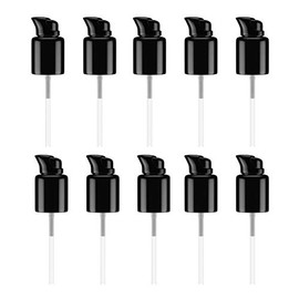 10Pcs 410/20mm Black Foundation Pump Top Plastic Replacement Cosmetic Makeup Tool with Rotate Lock and Cover for Fix Fluid Foundation Lotion Essence