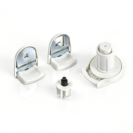 28mm Roller Blind Repair Kit - Heavy Duty Brackets, Brake & End Cap for OD 1-1/8" Tube | Fix Loose, Wobbling or Broken Window Shades | Side or Top Mount (White, 1 Pair)