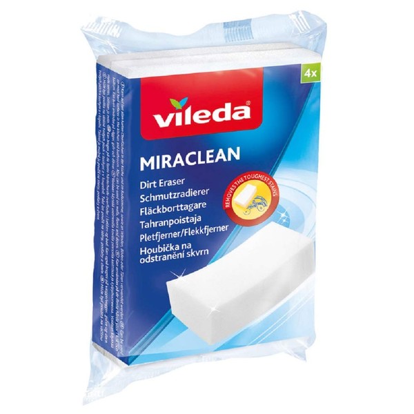 Vileda Miraclean Dirt Eraser - Ideal For Removing Dirt on Hard Surfaces (1 x 4 pieces) Parent 105718 4