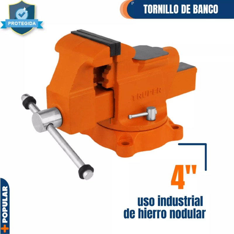 Truper Tornillos Banco Uso Ind Hierro Nodular 4' Truper 18592