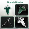 HhBdy 1 Pcs Green Leaf Brooch and 1 Pcs Hairpin