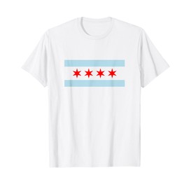 Sweet Chicago Flag Red Six Pointed Stars T-Shirt