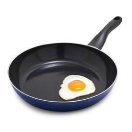 Lumenflon Deco 11” Nonstick Frying Pan Skillet, Made in Italy, Diamond Ceramic PFAS-Free, Dishwasher & Metal Utensil Safe, Durable Gloss Enamel Finish, Stay-Cool Handle, High Walls-Extra Room, Blue