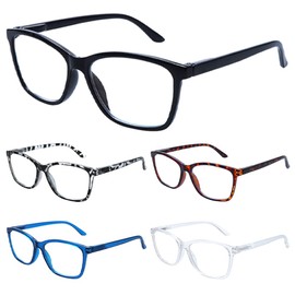 VIDEBLA 5 Pack Reading Glasses for Women Men Blue Light Blocking Spring Hinge Readers Anti UV Ray Fashion Eyeglasses (5 Mix Color -2, 2.75, multiplier_x)
