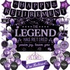 Roetyce Retirement Party Decorations Women, Black and Purple Happy Retirement