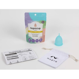 Nopra Cup ボール型 洗浄カップ付き 月経カップ ノプラカップ (Bシーブルー, Lサイズ)