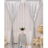Poise3EHome Silver Sequin Backdrop Curtains,4 Panels Silver Sequin Backdrop, 2FTx8FT