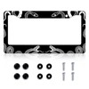 HCSS Black and White Snake Crawling License Plate Frame Aluminum