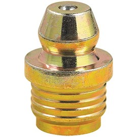 LUMAX LX-3511-10 Gold/Silver Drive Type Straight 0.56" Long Grease Fitting for 5/16" Diameter Hole, 10 Count (Pack of 1). Drive Fittings Avoid Tapping Costs.