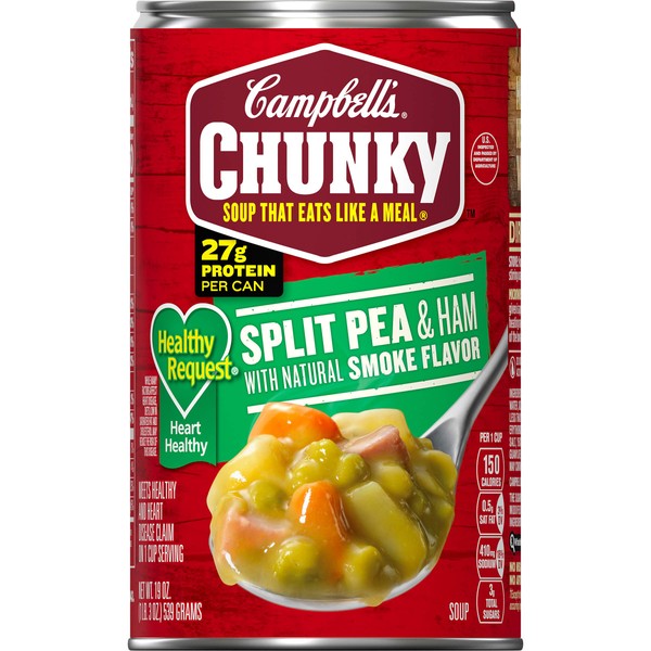 Campbell's Chunky Healthy Request Soup, Split Pea & Ham, 19 Ounce (Pack of 12) (Packaging May Vary)
