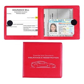 UYYE UYYE Car Registration and Insurance Card Holder, Vehicle Glove Box Car Organizer, Interior Car Accessories for Documents, Cards, License - 2 Pack