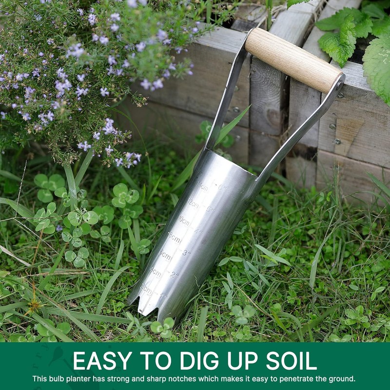 Berry&Bird Bulb Planter, Stainless Steel Bulb Planter with 14 cm