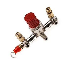 Double Outlet Air Compressor Tube Pressure Regulator Valve Switch Holder Fitting With Safety Valve