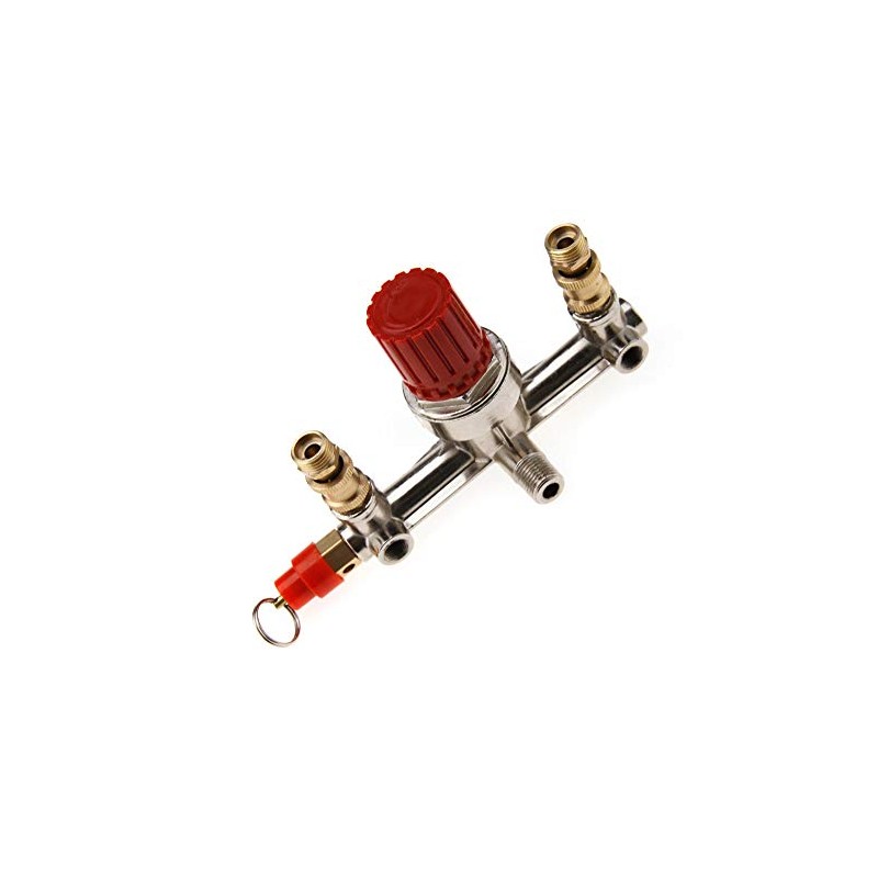 Double Outlet Air Compressor Tube Pressure Regulator Valve Switch Holder