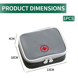 YOCDNOV 1Stück Oxford Geweb Medizintasche für Notfälle - Betreuertasche Reiseapotheke Tasche Erste Hilfe Set Medizinkoffer Sanitätstasche, Einfach Tragen für Reisen（grau,13x10x4cm）