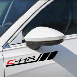 Body Sticker C.H.R Toyota Fender Universal Door Side Rear Glass Side Skirt Emblem Hide Scratch Improve Appearance Cool Unique Decoration Waterproof Heat Resistant (Black)