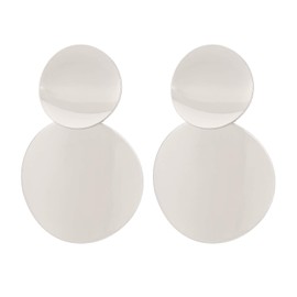 Legitta Women's Circle Statement Earrings with Round Pendant Disc Stud Earrings Gift Jewellery, Metal