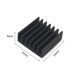 20pcs Aluminum Heat Sinks 14x14x6mm Black