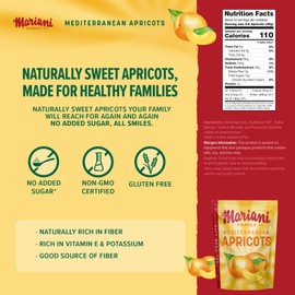 Mariani Mediterranean Dried Apricots - 16oz Bulk Value Bag, Dried Fruit, No Sugar Added, Non-GMO, Gluten-Free, Healthy for Snacking & Baking, Soft & Sweet Mediterranean Dry Apricots