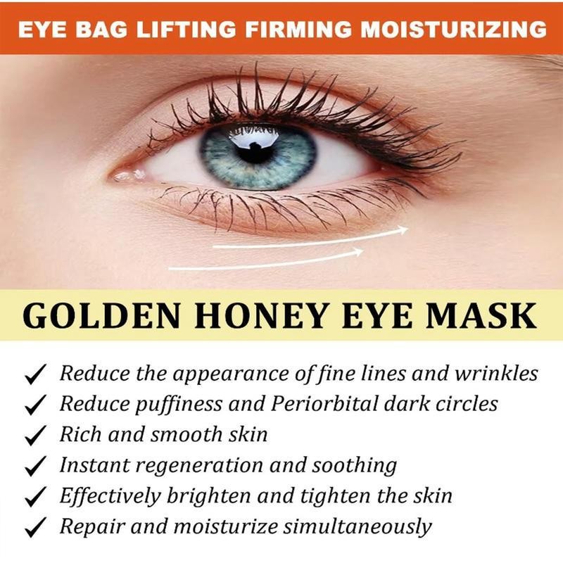 24k Gold Hyaluronic Acid Moisturizing Eye Mask, 60pcs/set Tightening and