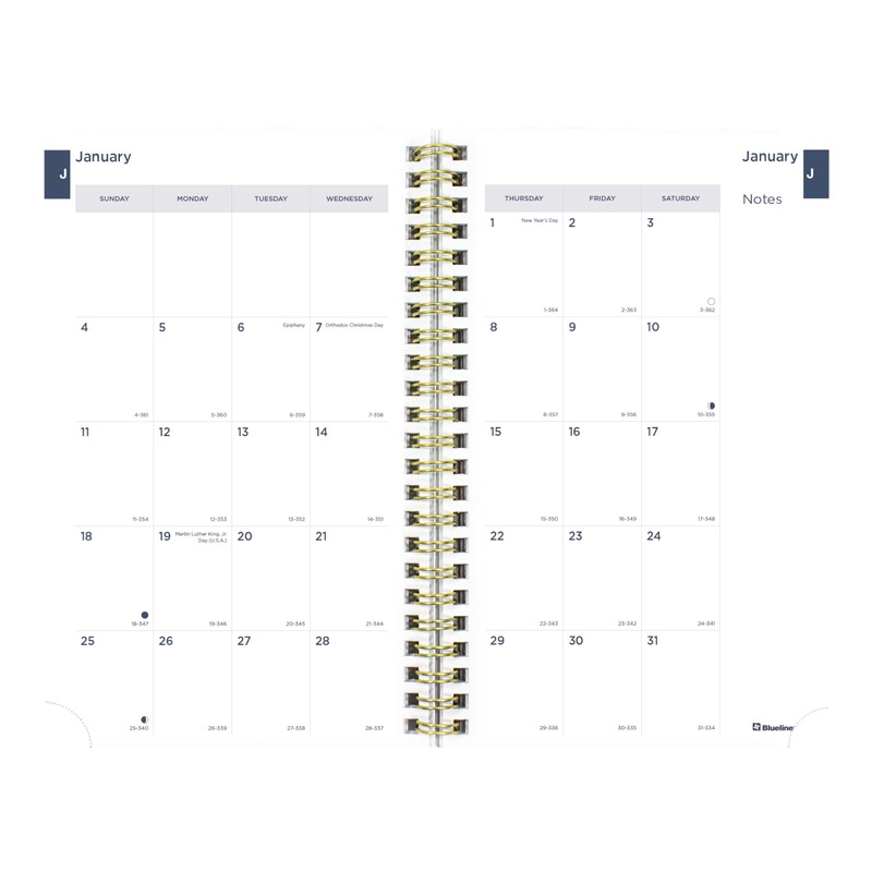 Blueline® 2026 Essential Weekly/Monthly Planner, 12 Months, January to December,