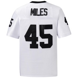 Afyby Boobie Miles Jerseys #45 Permian Football Jersey Friday Night Lights Jersey Black White S-XXXL (Medium, White)