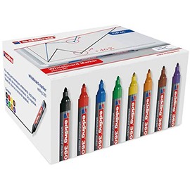 Edding 360 Whiteboard Markers Pack of 50 8 Assorted Colours - Color: Assorted