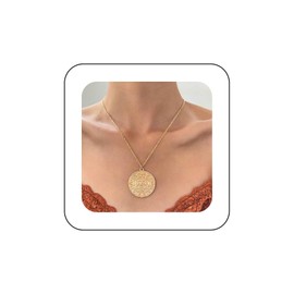 Xduargs Boho Skull Coin Pendant Necklace Vintage Coin Medallion Choker Necklace Gold Pirates Of Caribbean Necklace Aztec Caribbean Skull Chain Necklace Jack Sparrow Necklace Jewelry for Girls