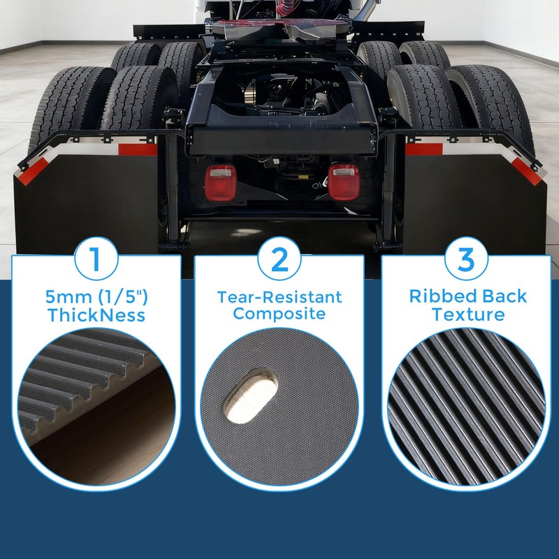 MIAOKUI 24" x 24" Angled Mud Flaps for Semi Trucks
