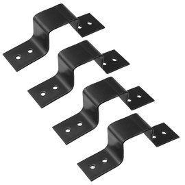 Antrader Square Tube Strap Clamp,4Pcs Square Pipe Clamp Tube Buckle U-Shaped Clamps Heavy Duty Pipe Fasten Holder for Tube Pipe Installation,Black( 1.18"/30mm)