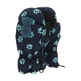 Sterntaler Baby Unisex Children's Mittens Bear Paw Glove - Baby Mittens - Waterproof Made of Functional Material with Print - Navy, navy