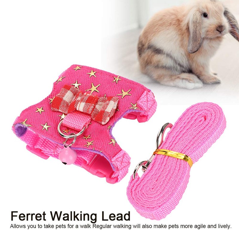 Hamster Harness, Adjustable Walking Vest Set Lead Leash Walking Harness
